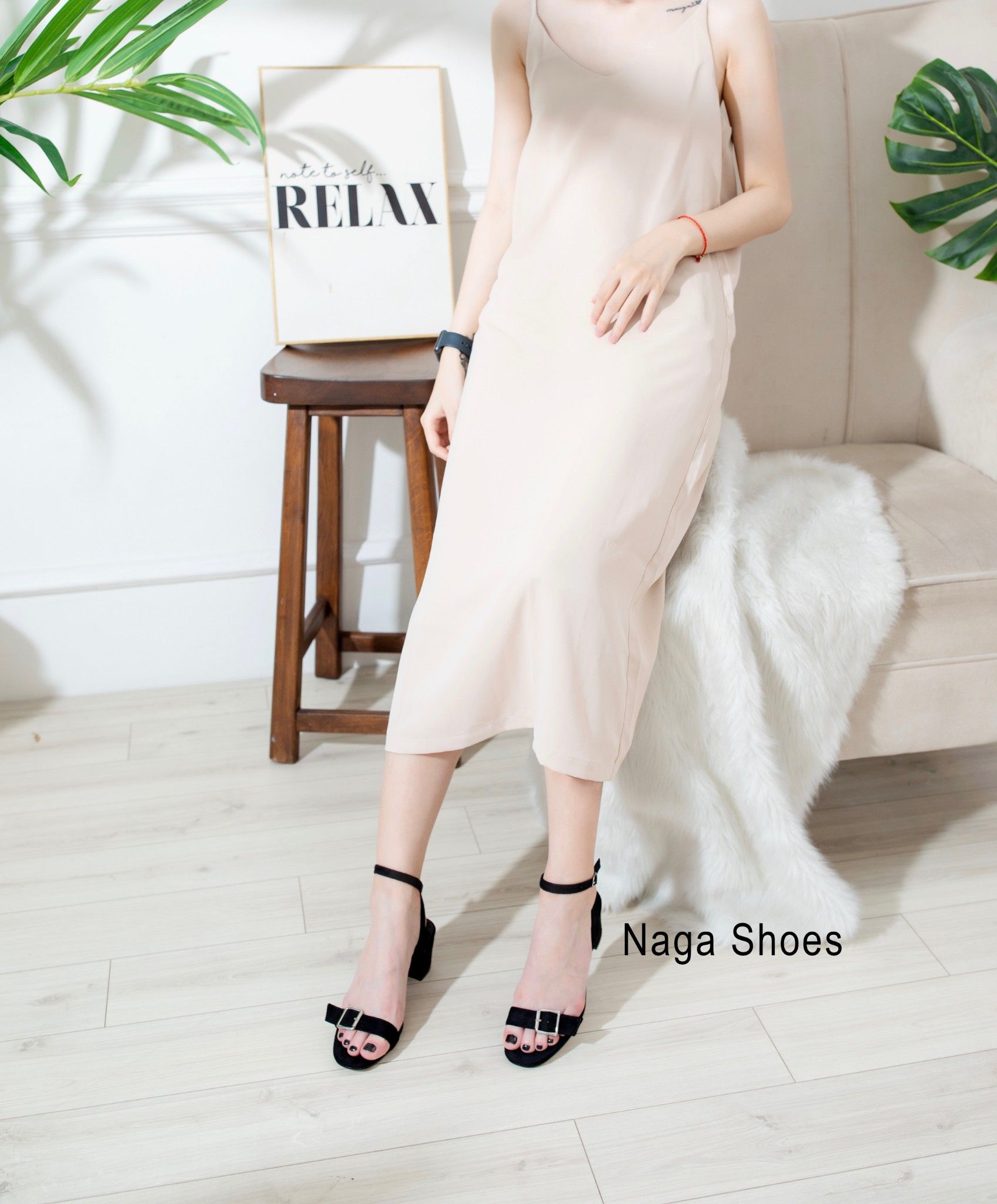 Giày Cao Gót Quai Ngang Khóa Nhỏ 5P NAC98