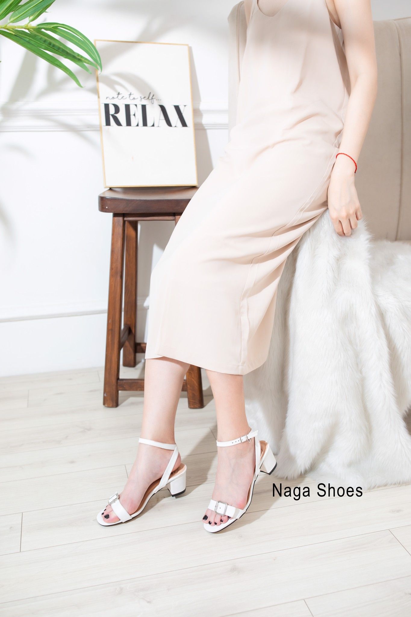 Giày Cao Gót Quai Ngang Khóa Nhỏ 5P NAC98