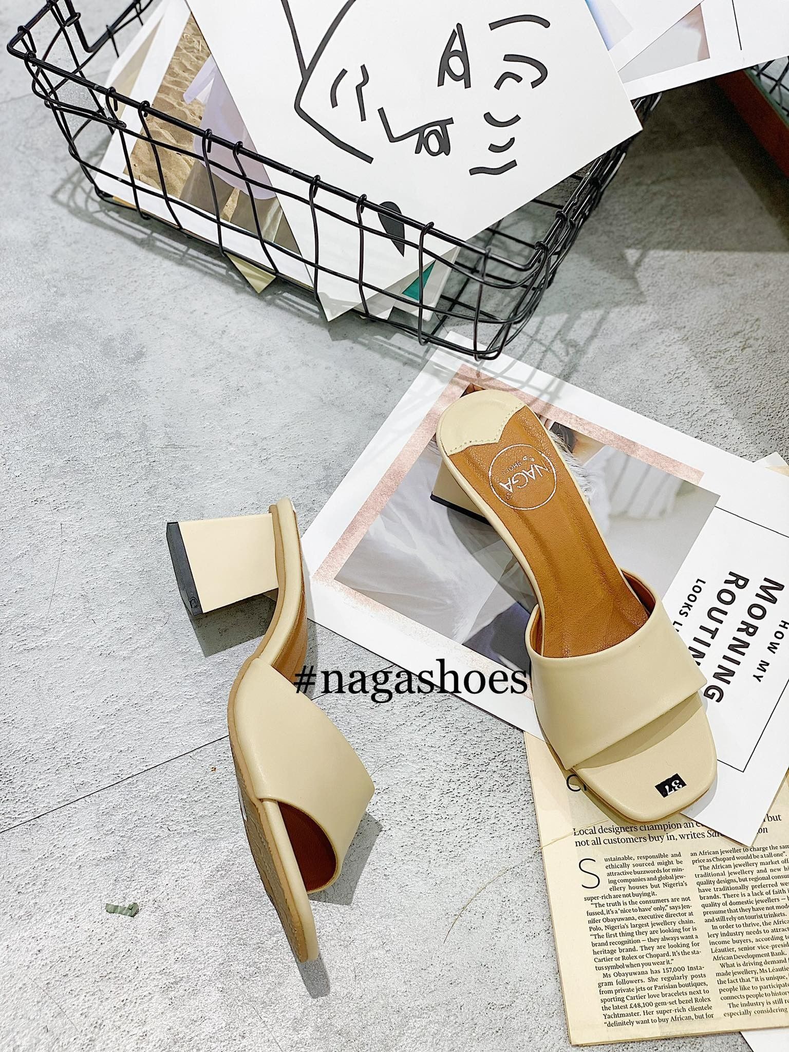 DÉP MŨI VUÔNG QUAI NGANG GÓT HÌNH THANG 5P NAD111