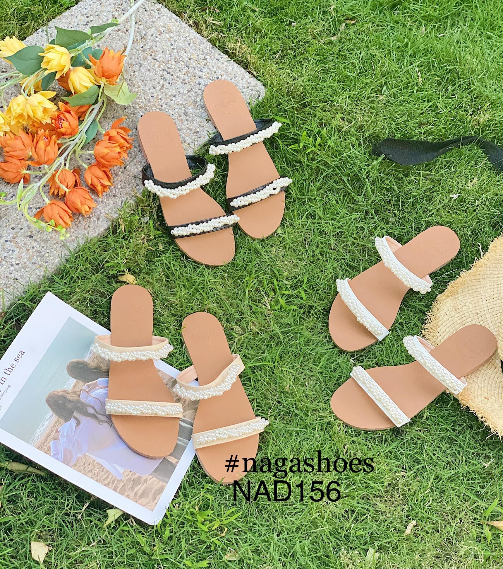 DÉP 2 QUAI ĐÍNH CHUỖI NGỌC NAD156