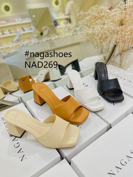  DÉP NAGASHOES MŨI VUÔNG QUAI NGANG BASIC 7P  NAD269 