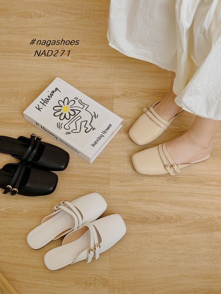  DÉP SỤC NAGASHOES  PHỐI 2 QUAI ĐÍNH KHÓA NAD271 