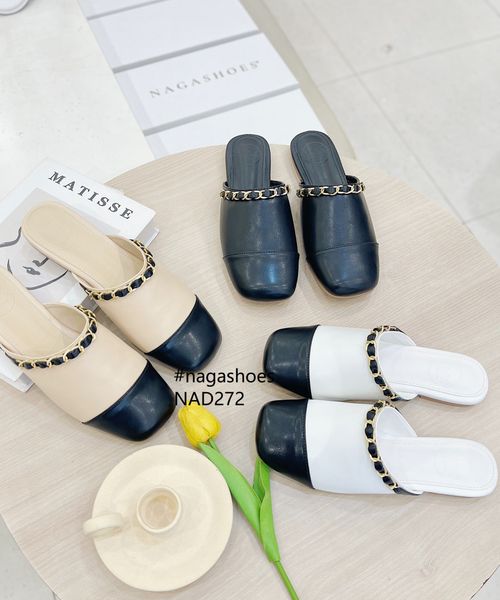  DÉP SỤC NAGASHOES MŨI VUÔNG VIỀN XÍCH 1P  NAD272 