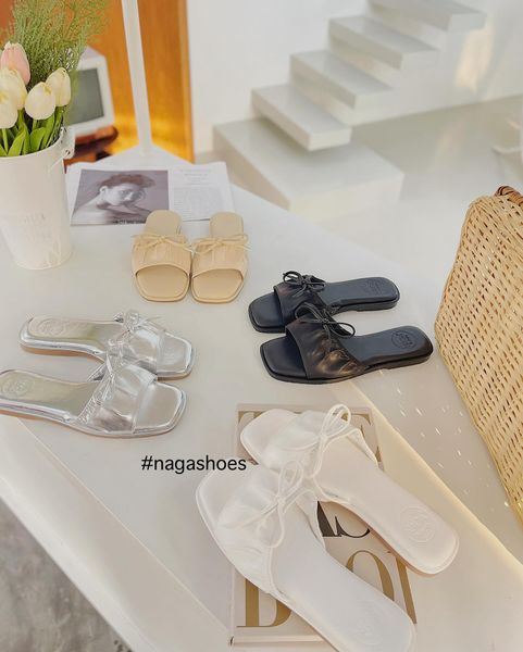  DÉP NAGASHOES QUAI NGANG MAY NHÚN BẢN TO THẮT NƠ NAD278 