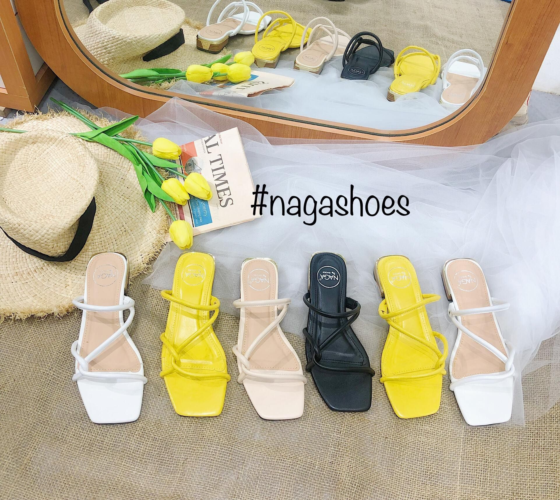 Dép Quai Dây Chéo Đế Gỗ NAD73
