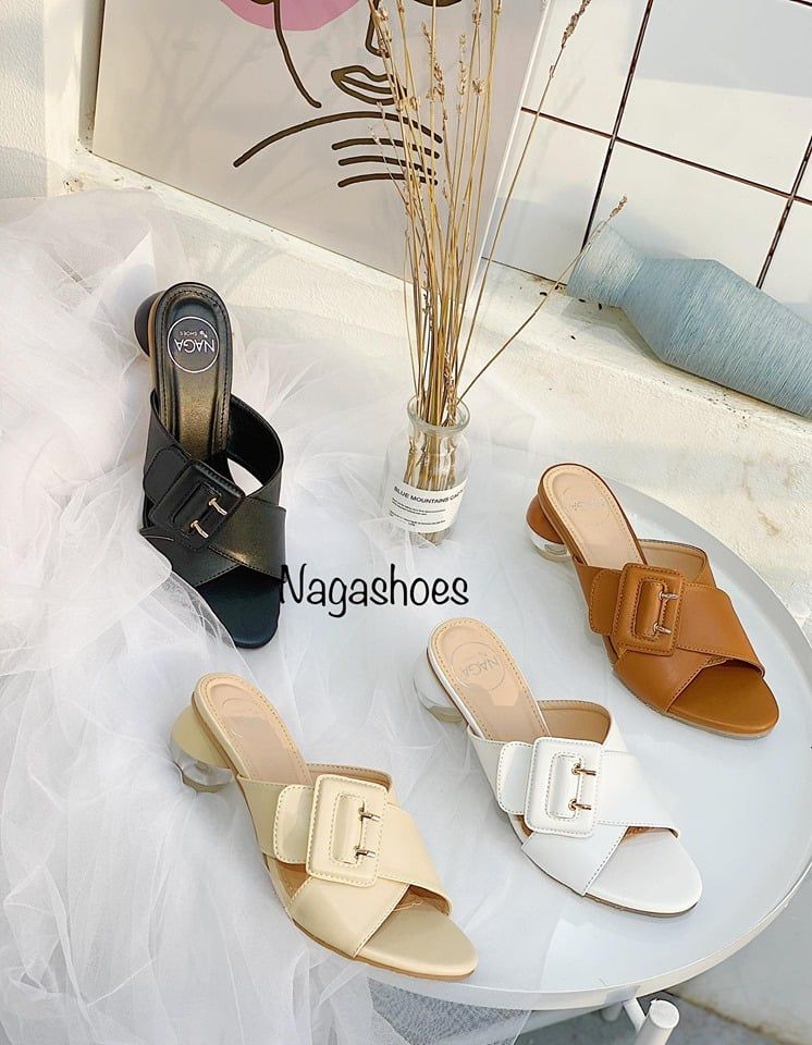 Dép Hở Mũi Gót Tròn Quai Khóa Vuông NAD86