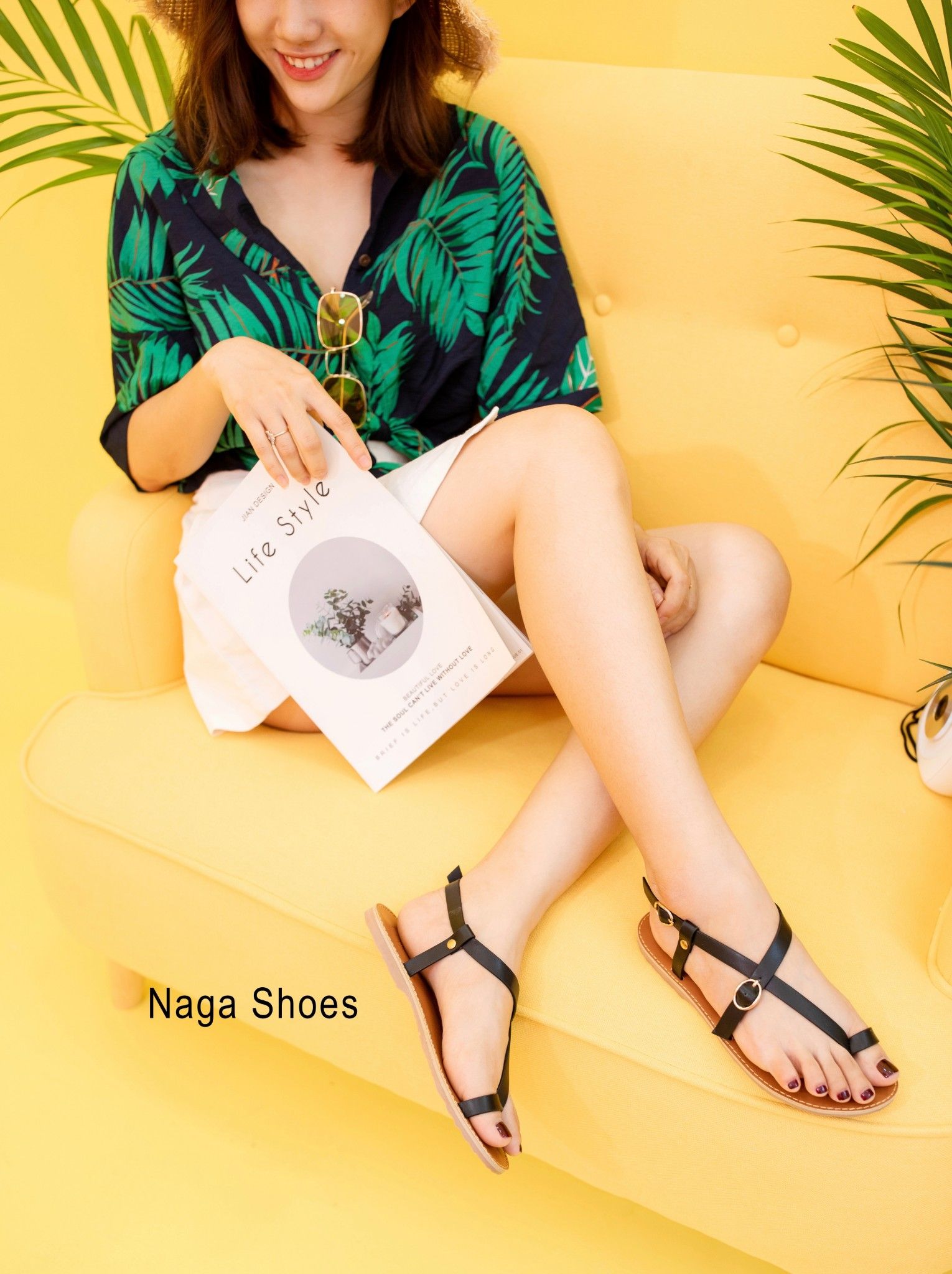 Giày Sandal Xỏ Ngón Quai Dọc Chéo NAS139