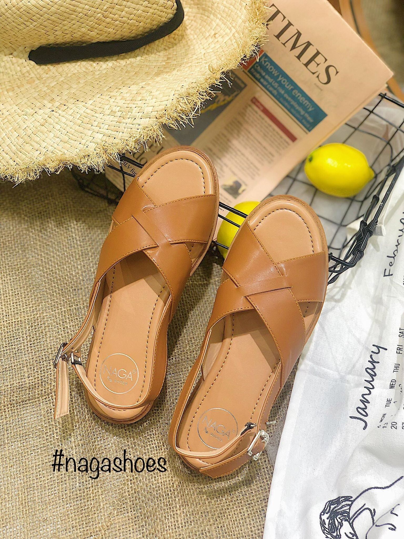Giày Sandal Quai Chéo 2P NAS145