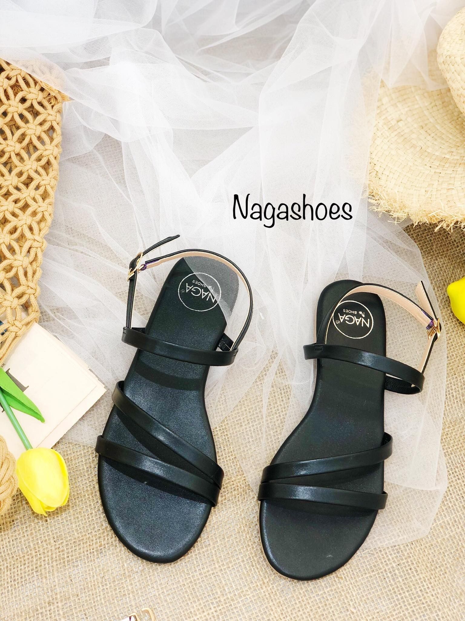 Giày Sandal 2 Quai Mãnh Mũi Tròn NAS153