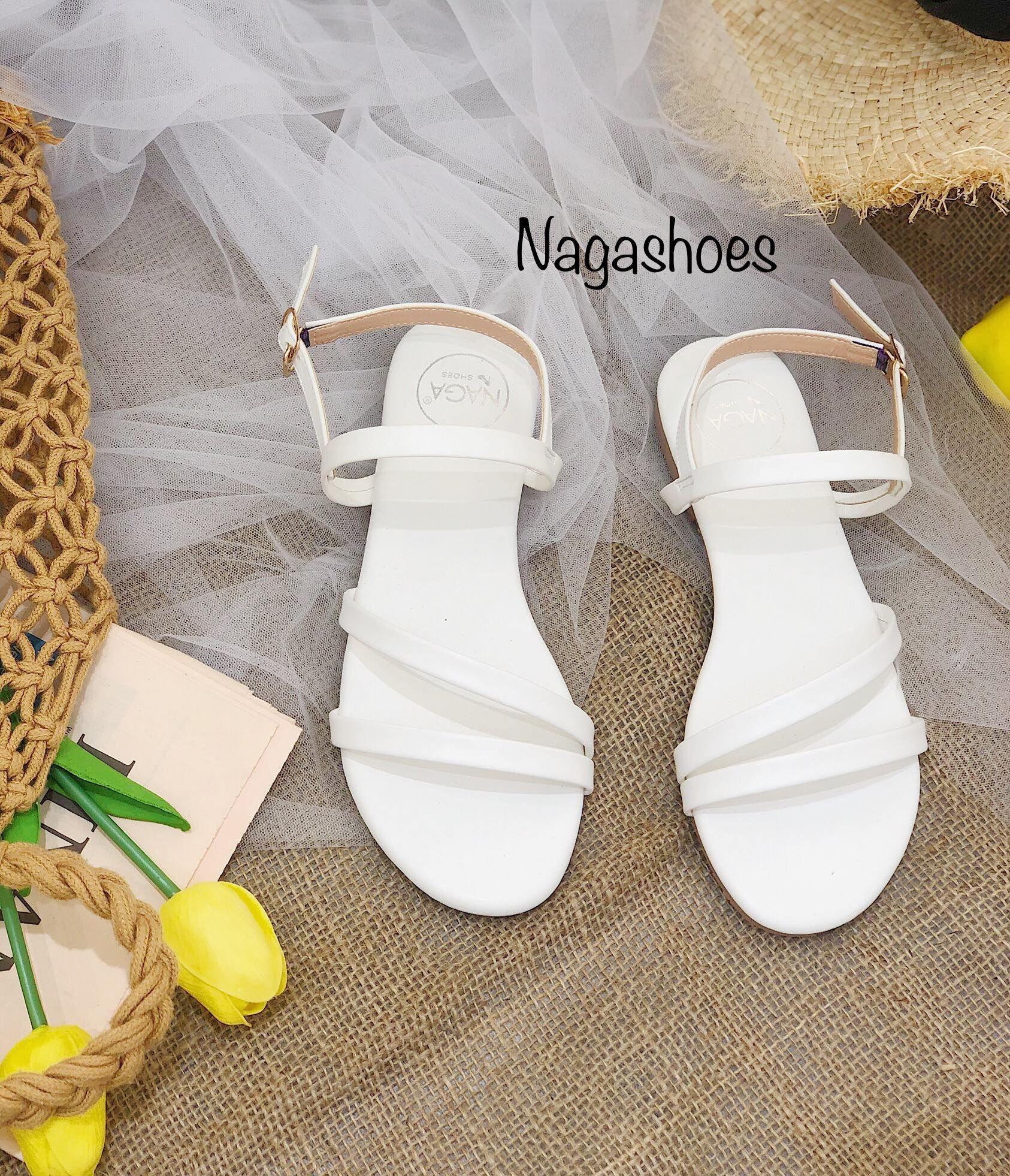 Giày Sandal 2 Quai Mãnh Mũi Tròn NAS153