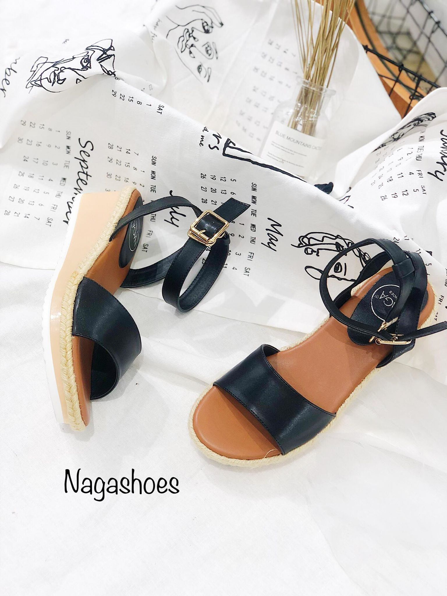 Sandal Quai Ngang Viền Cối NAS161