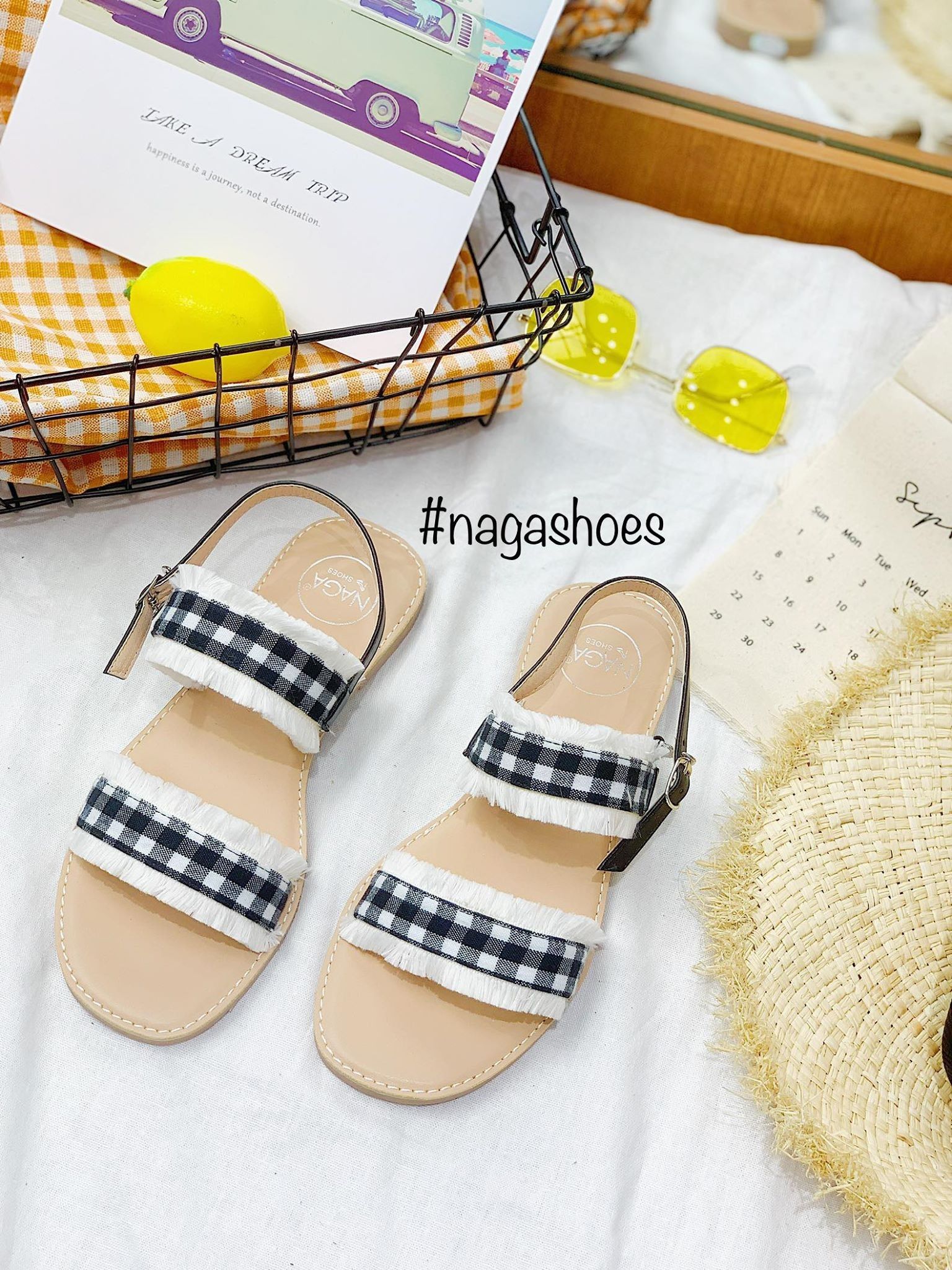 Sandal 2 Quai Ngang Phối Tua Rua NAS166