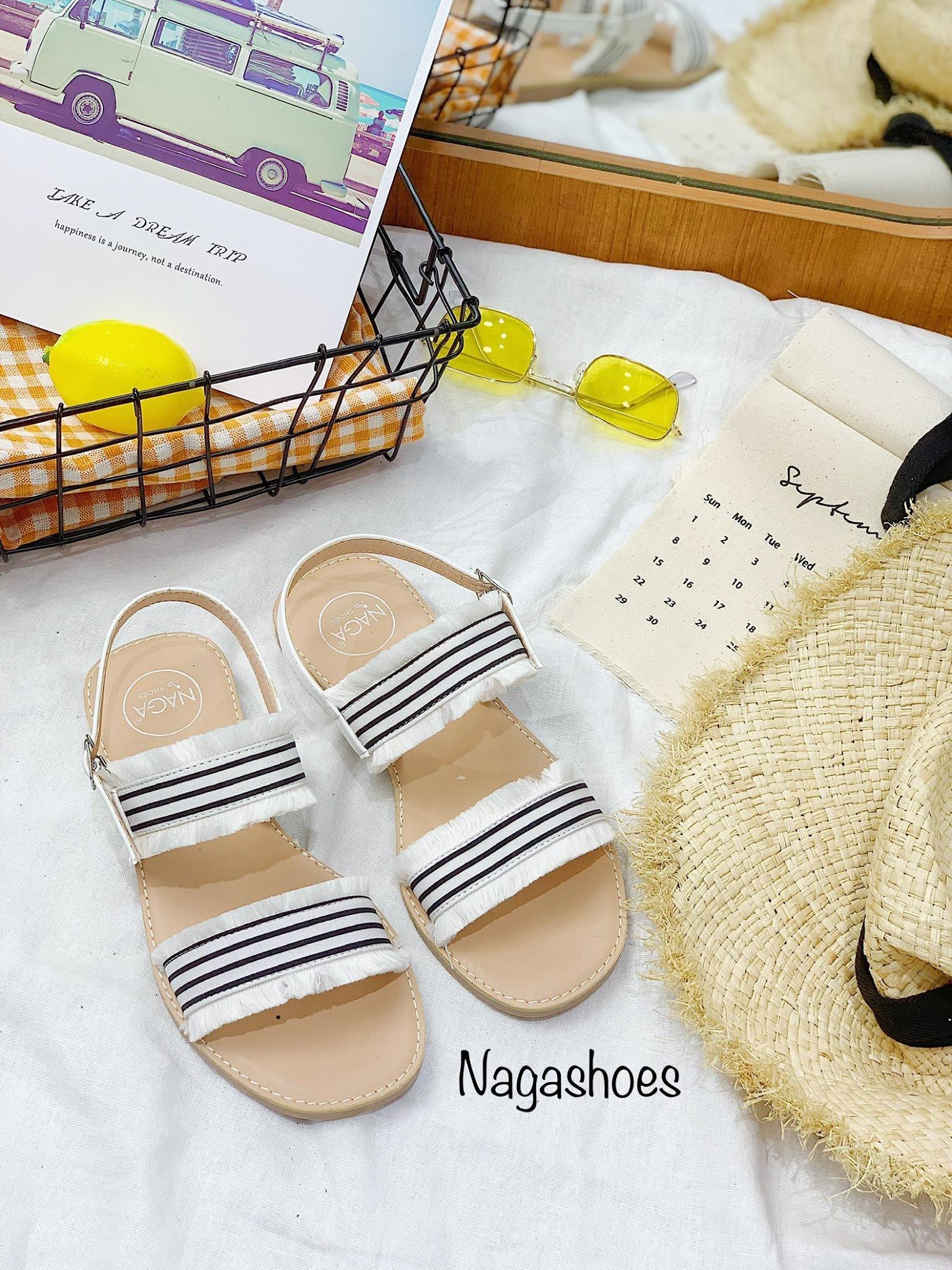 Sandal 2 Quai Ngang Phối Tua Rua NAS166