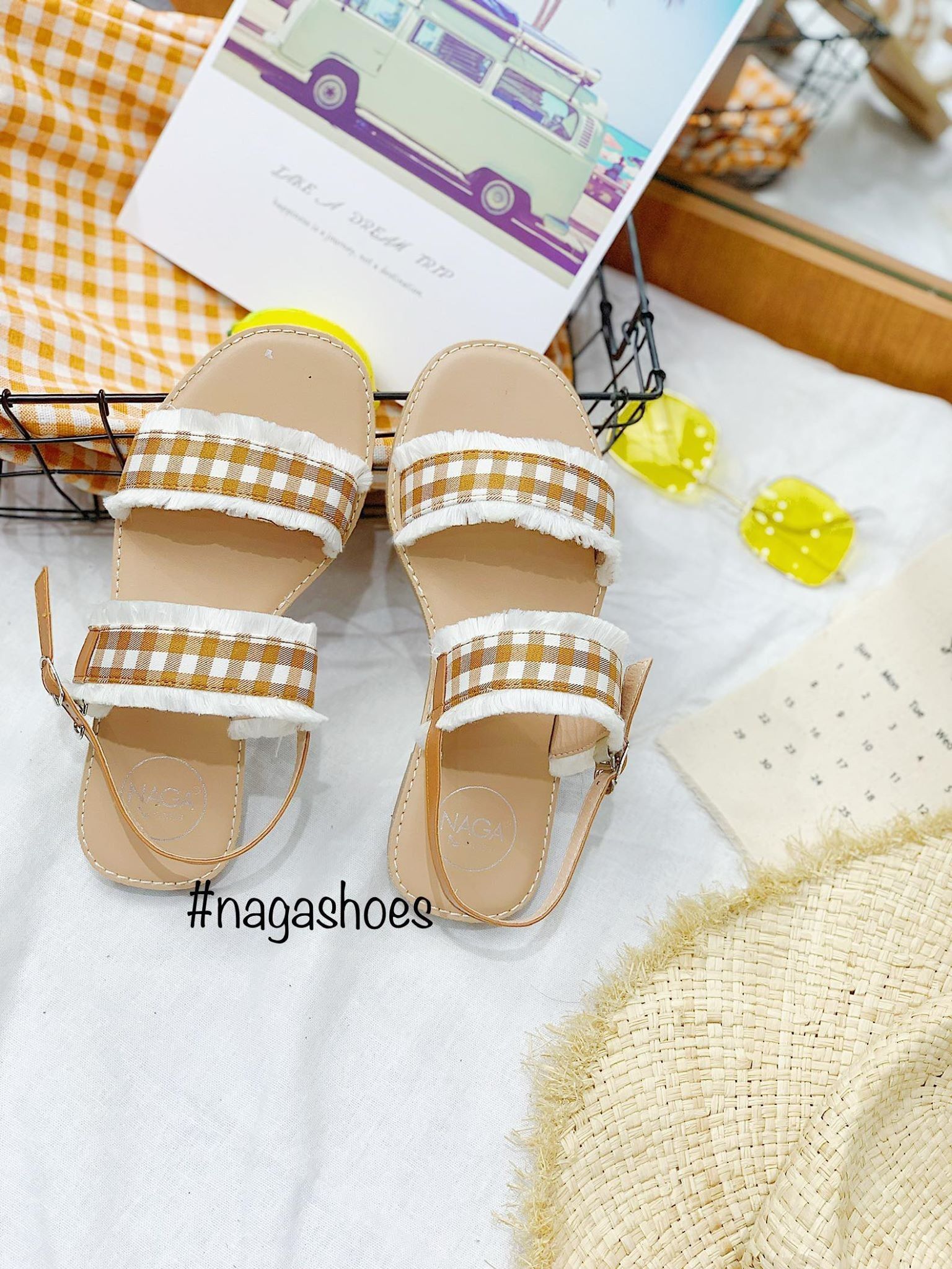 Sandal 2 Quai Ngang Phối Tua Rua NAS166