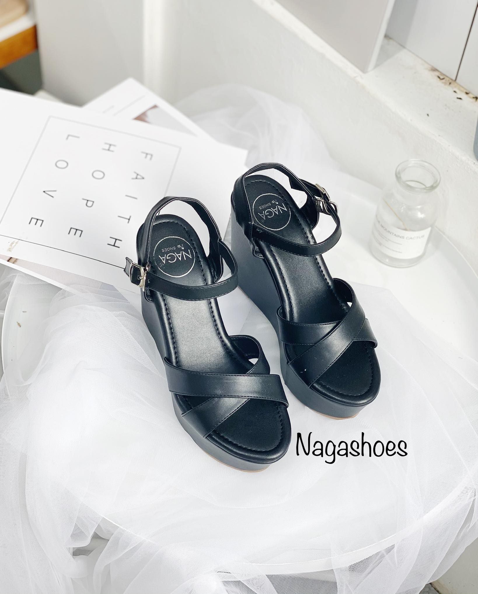 SANDAL ĐẾ XUỒNG QUAI CHÉO CAO 12P NAS174