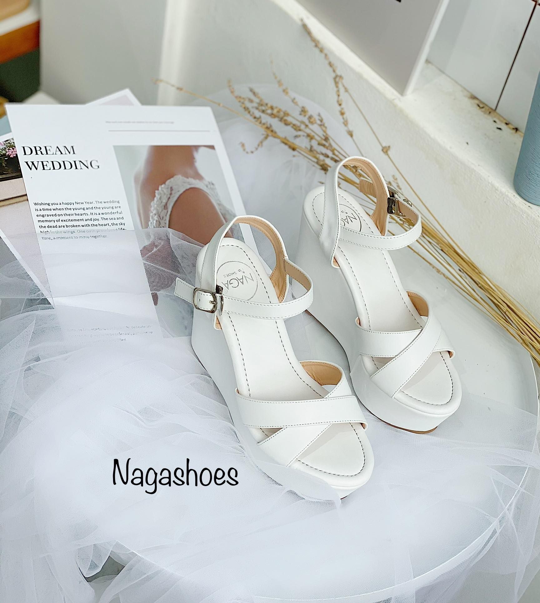 SANDAL ĐẾ XUỒNG QUAI CHÉO CAO 12P NAS174