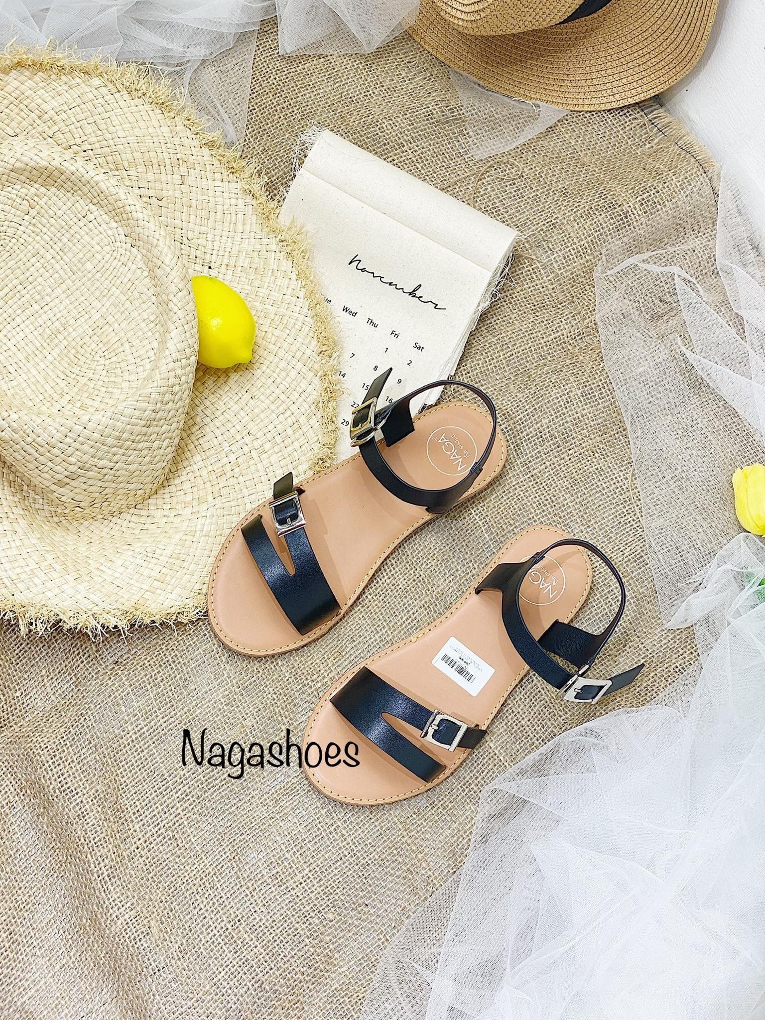 Sandal Quai Ngang Phối 2 Khóa Nas178