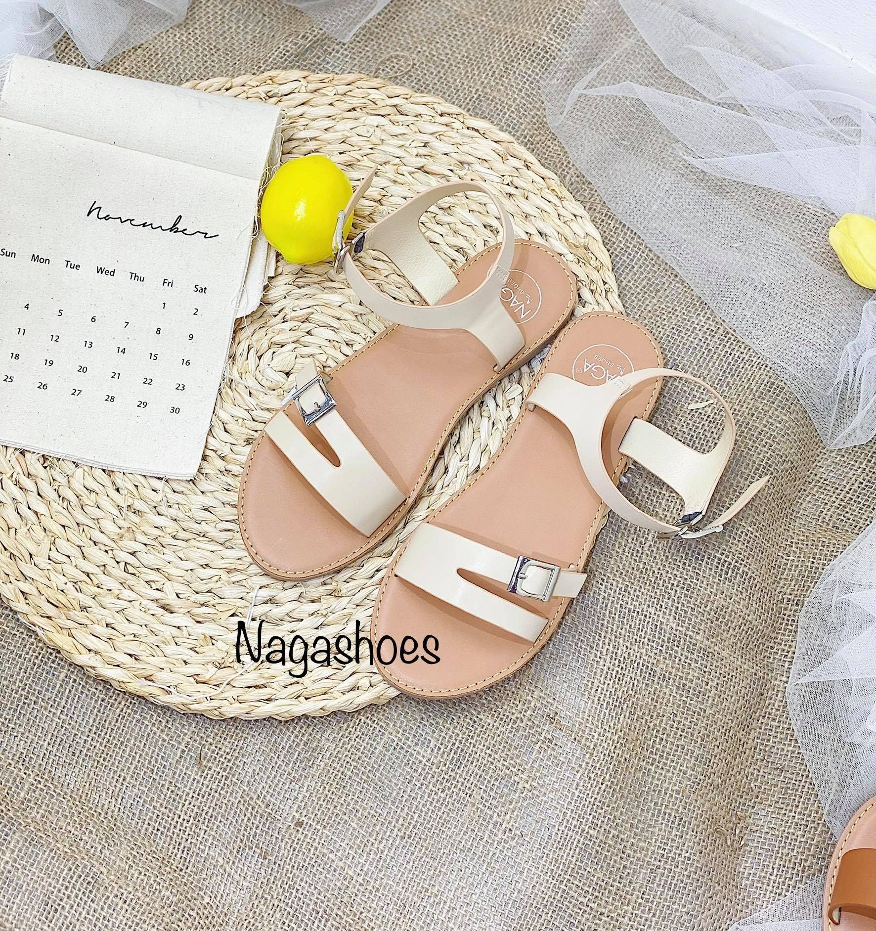 Sandal Quai Ngang Phối 2 Khóa Nas178