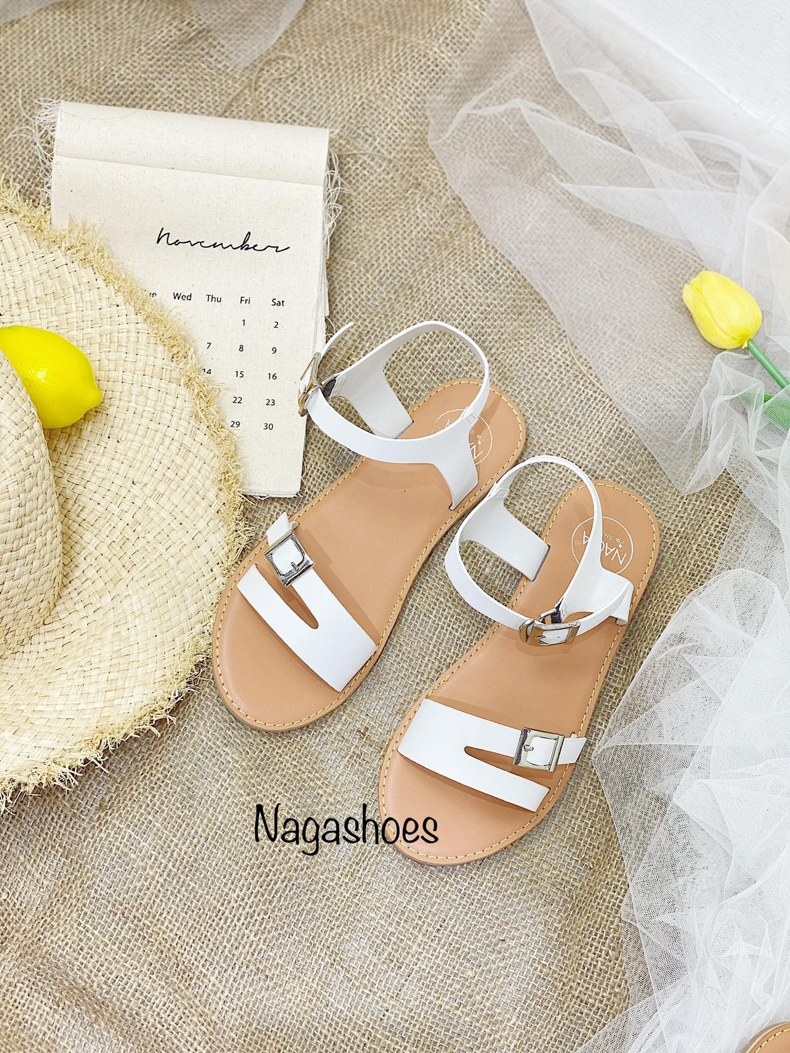 Sandal Quai Ngang Phối 2 Khóa Nas178