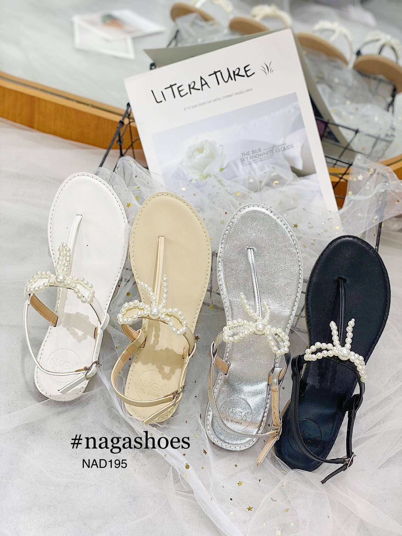 GIÀY SANDAL QUAI KẸP ĐÍNH NƠ NAS195