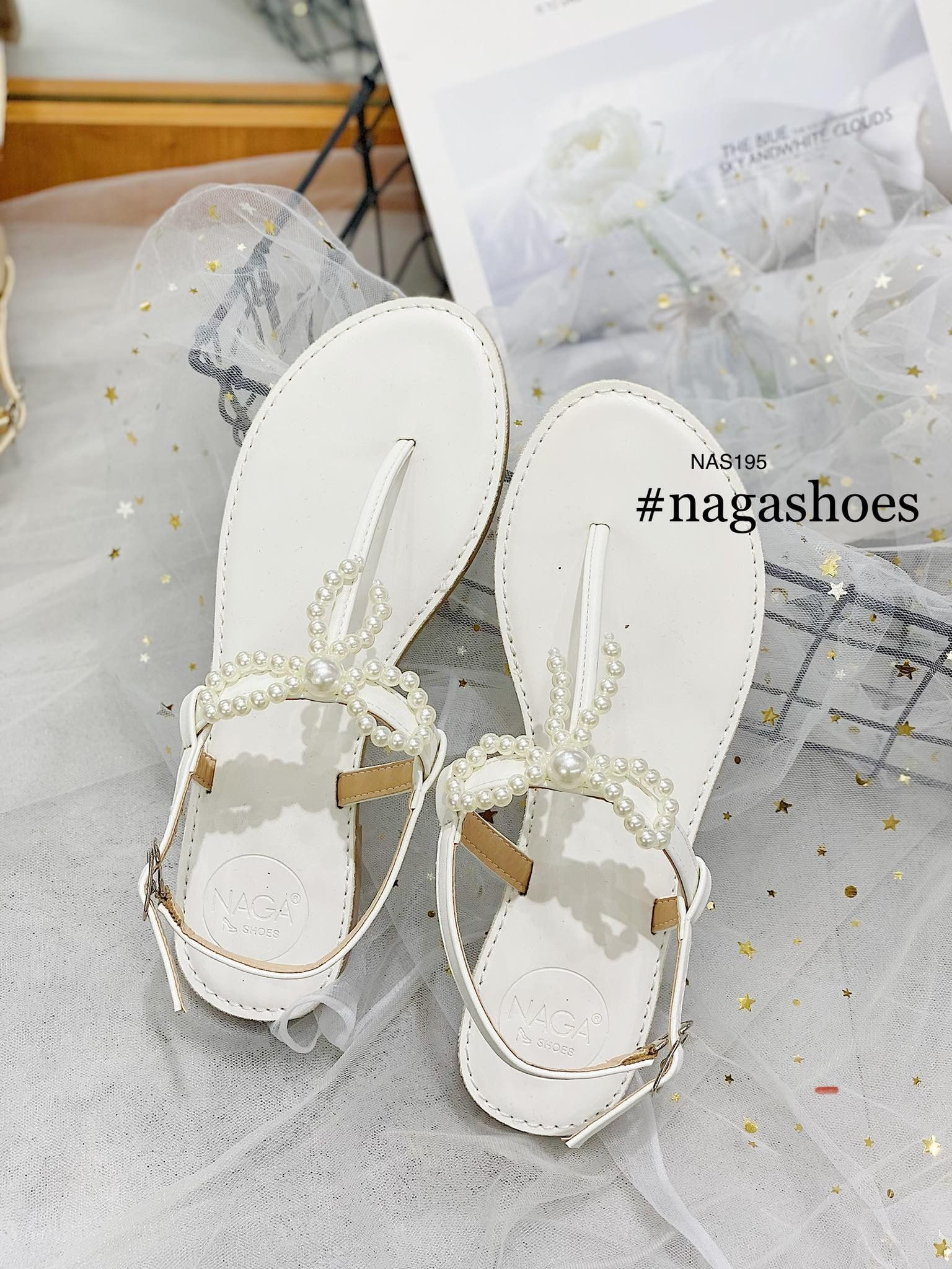 GIÀY SANDAL QUAI KẸP ĐÍNH NƠ NAS195