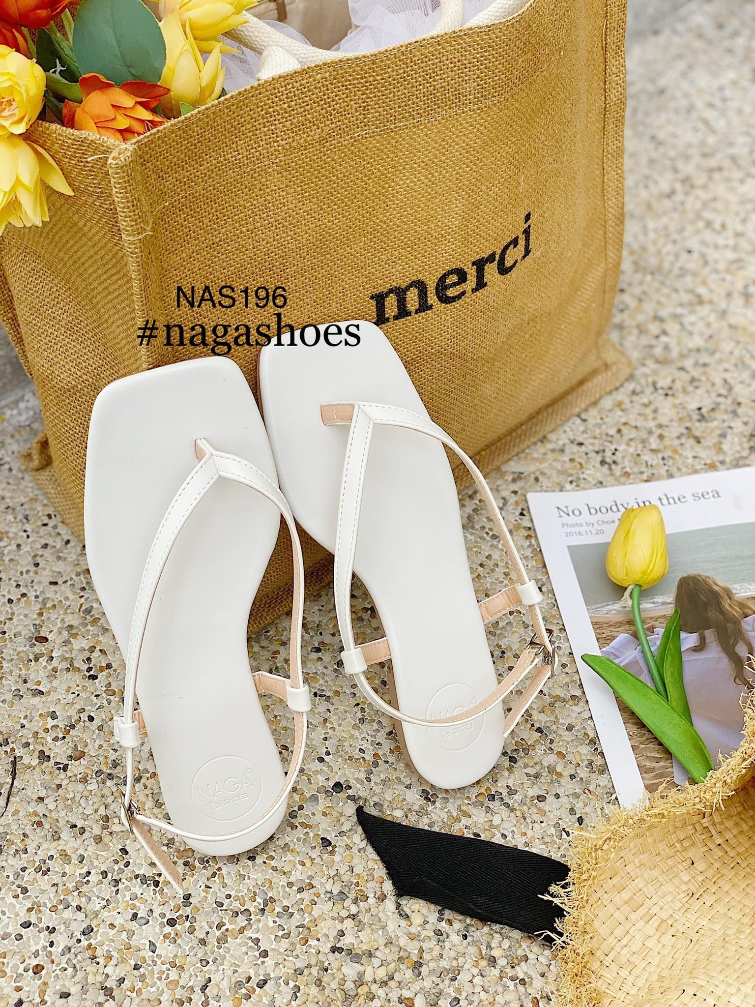 GIÀY SANDAL MŨI VUÔNG QUAI KẸP NAS196