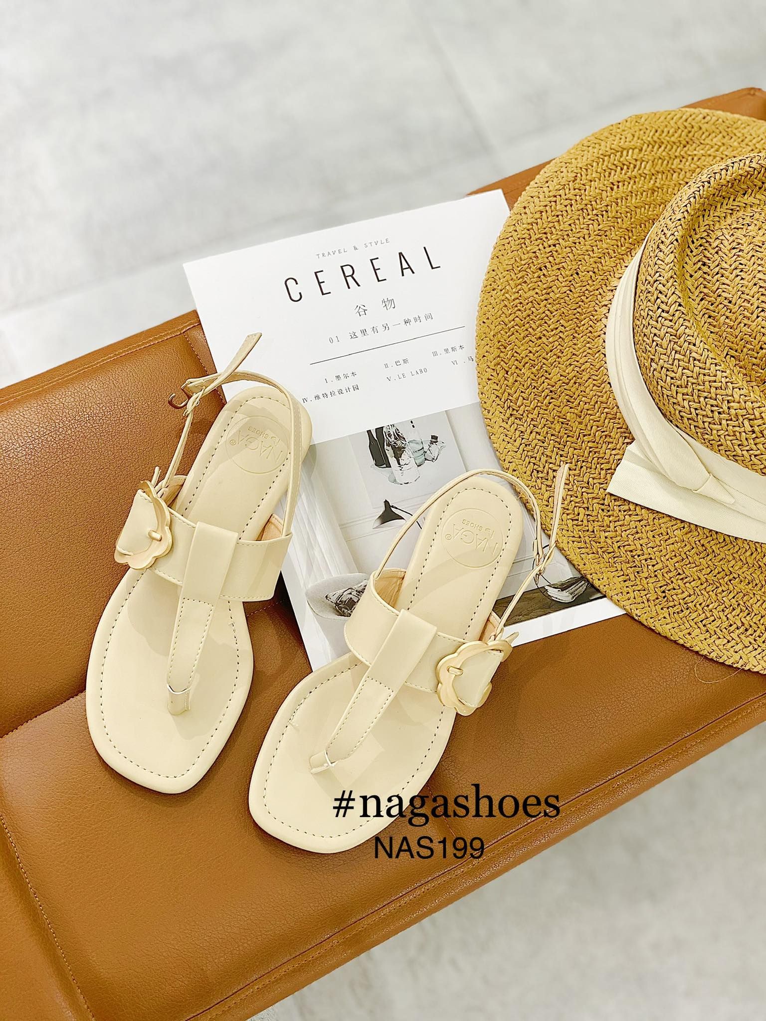 SANDAL QUAI KẸP KHÓA VÀNG NAS199
