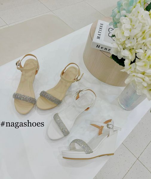  SANDAL NAGASHOES ĐẾ XUỒNG QUAI NGANG ĐÍNH CƯỜM 8P NAS219 