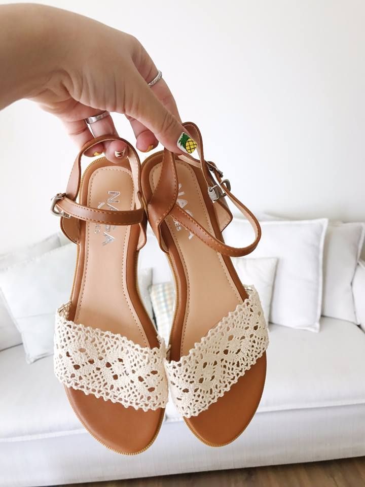 Giày Sandal Quai Ngang Vải Ren NAS23