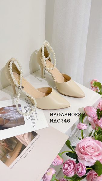  CAO GÓT NAGASHOES MŨI NHỌN QUAI NGỌC TRAI 8P NAC246 