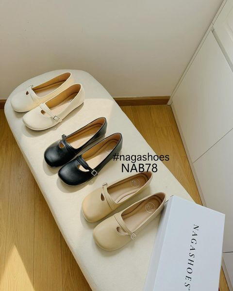  GIÀY BÚP BÊ NAGASHOES MŨI TRÒN QUAI NGANG KHÓA NHỎ  NAB78 