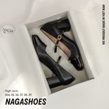  CAO GÓT MARY JANE  NAGASHOES  MŨI BÓNG ĐÍNH KHOEN TRÒN  6P NAC290 