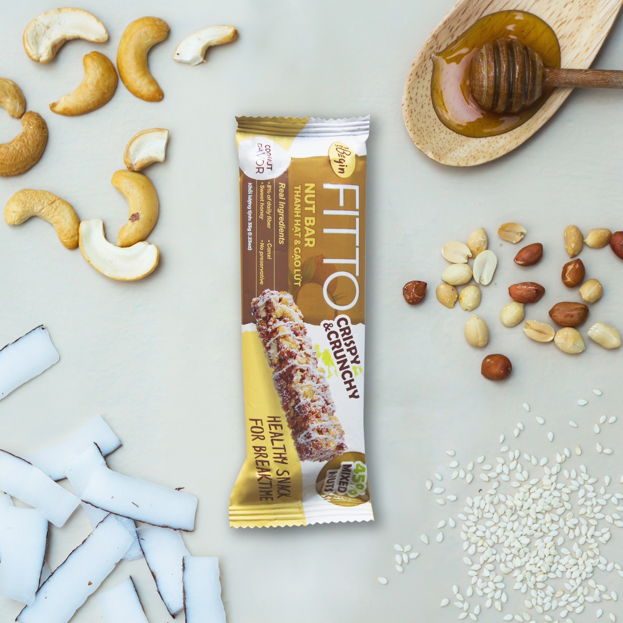 FITTO Coconut Bar 210gr (Hộp 6 thanh)