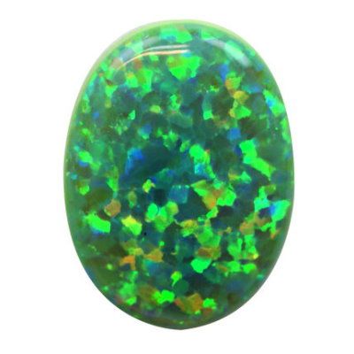 Opal Xanh lá nhân tạo - Viên Oval