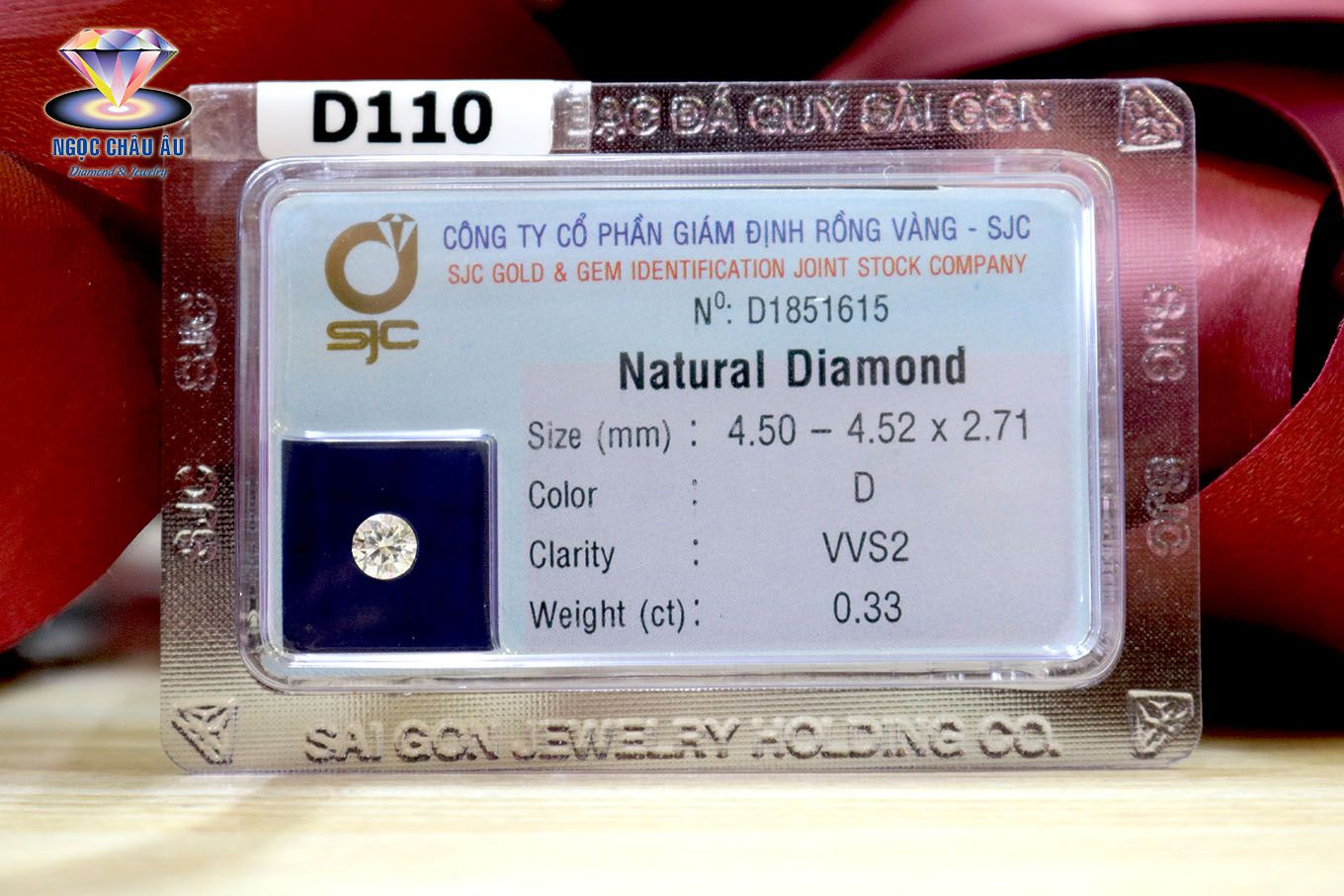 D110-Kim Cương Thiên Nhiên 4.50-4.52x2.71mm; 0.33ct; D/VVS2 (GIA 7271020782 - SJC D1851615)