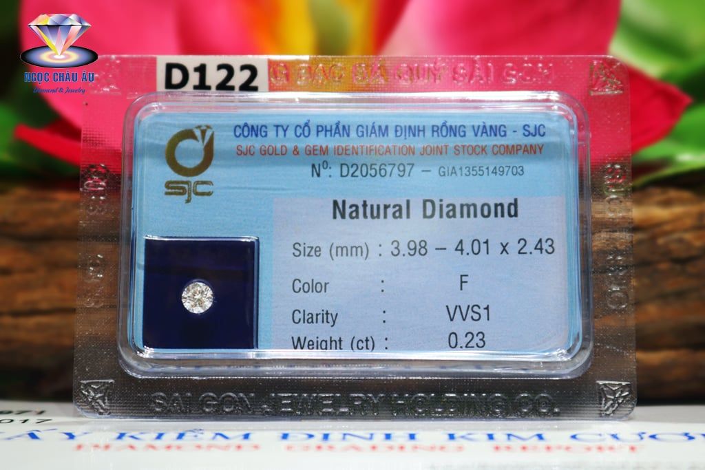 D122-Kim Cương Thiên Nhiên 3.98-4.01x2.43mm; 0.23ct; F/VVS1 (GIA1355149703 - SJC D2056797)
