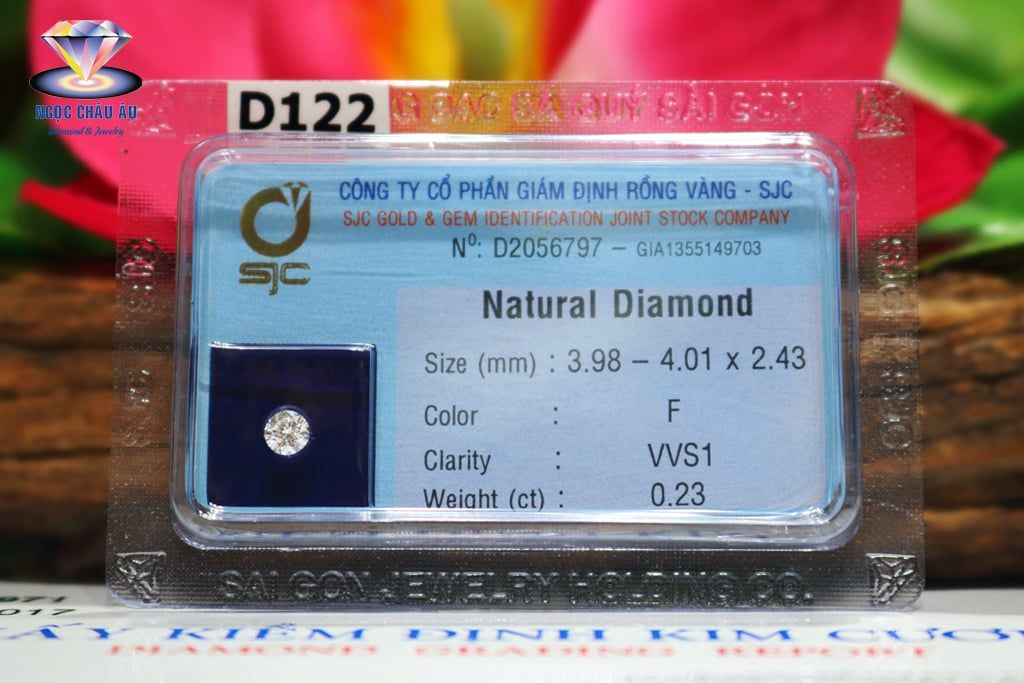  D122-Kim Cương Thiên Nhiên 3.98-4.01x2.43mm; 0.23ct; F/VVS1 (GIA1355149703 - SJC D2056797) 