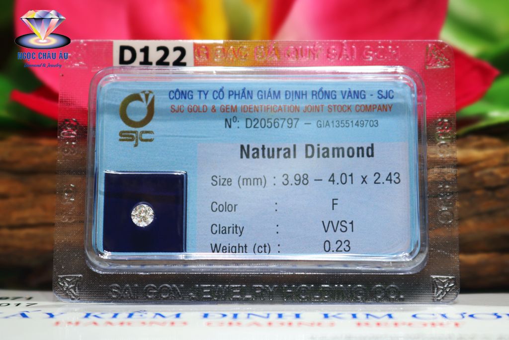 D122-Kim Cương Thiên Nhiên 3.98-4.01x2.43mm; 0.23ct; F/VVS1 (GIA1355149703 - SJC D2056797)