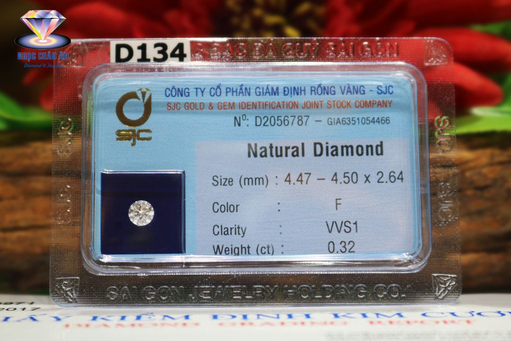 D134-Kim Cương Thiên Nhiên 4.47-4.50x2.64mm; 0.32ct; F/VVS1 (GIA6351054466 - SJC D2056787)