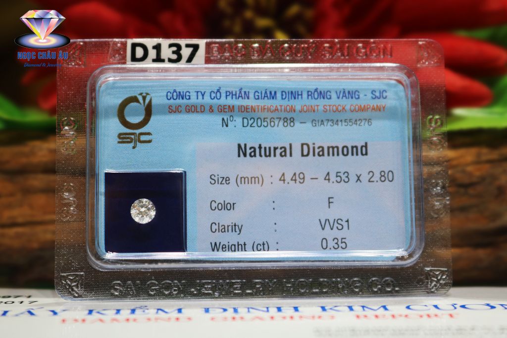  D137-Kim Cương Thiên Nhiên 4.49-4.53x2.80mm; 0.35ct; F/VVS1 (GIA7341554276 - SJC D2056788) 