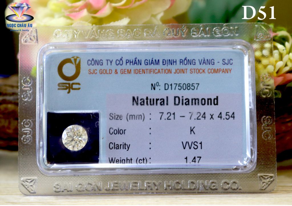 D51-Kim Cương Thiên Nhiên 7.21-7.24x4.54mm; 1.47ct; K/VVS1 (GIA 2268207922 - SJC D01750857)