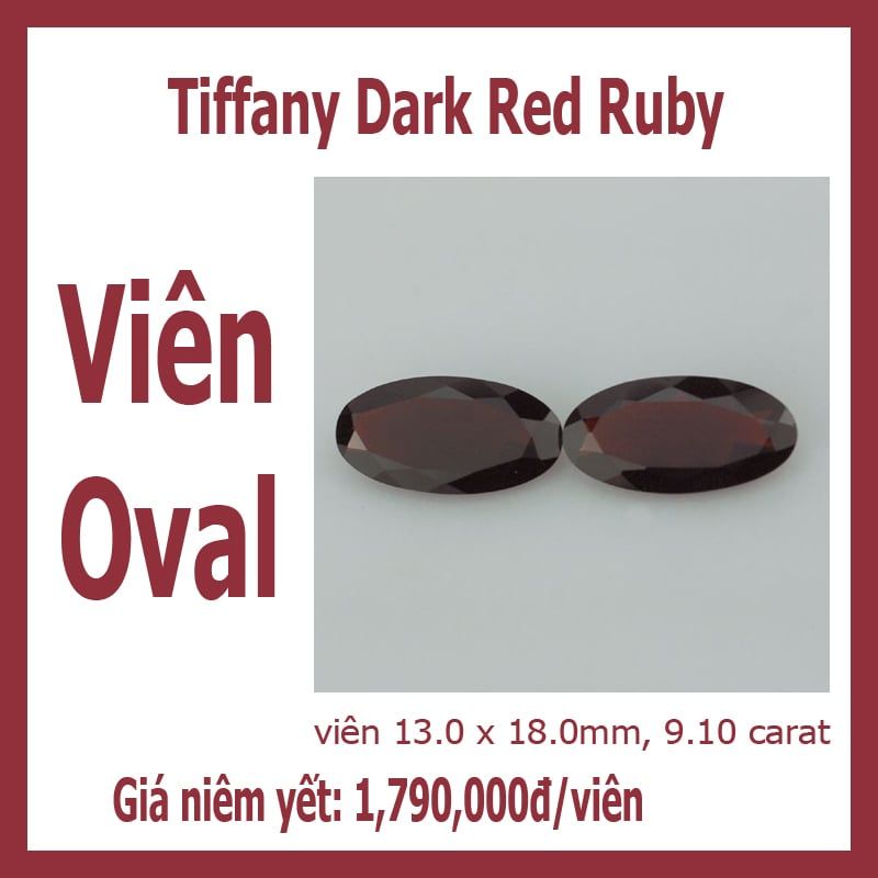 Dark Red Ruby Oval