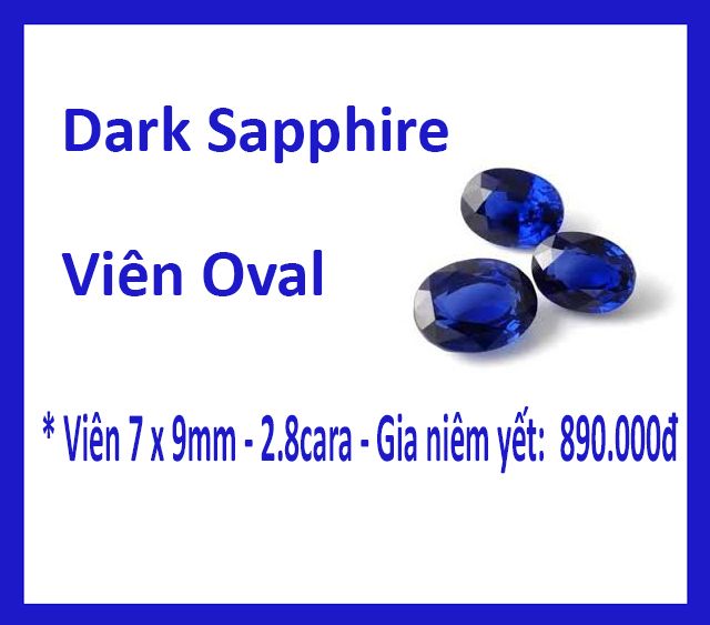 Dark sapphire - Hình Oval 7x9 mm
