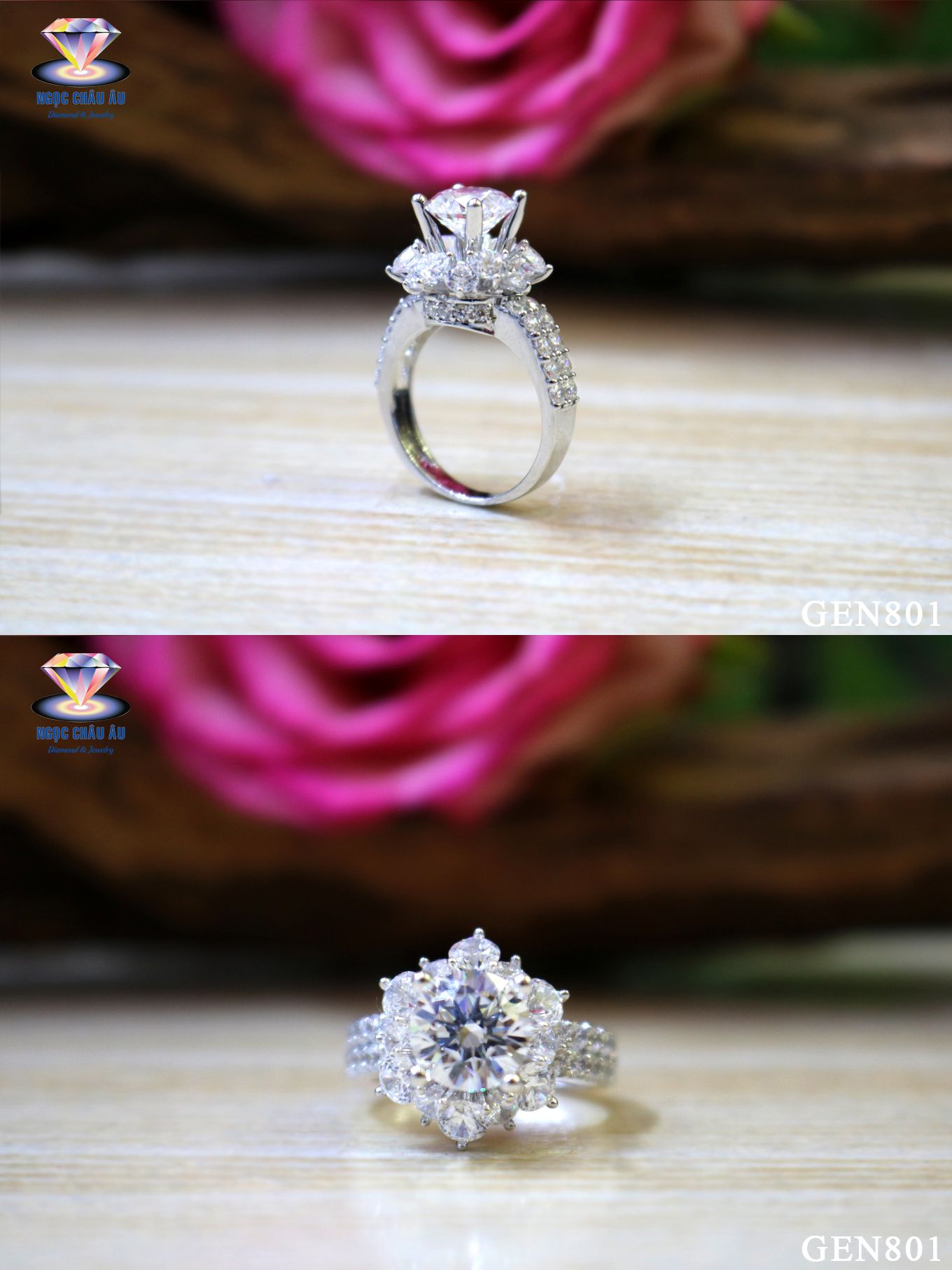 Nhẫn nữ vàng ý GEN801