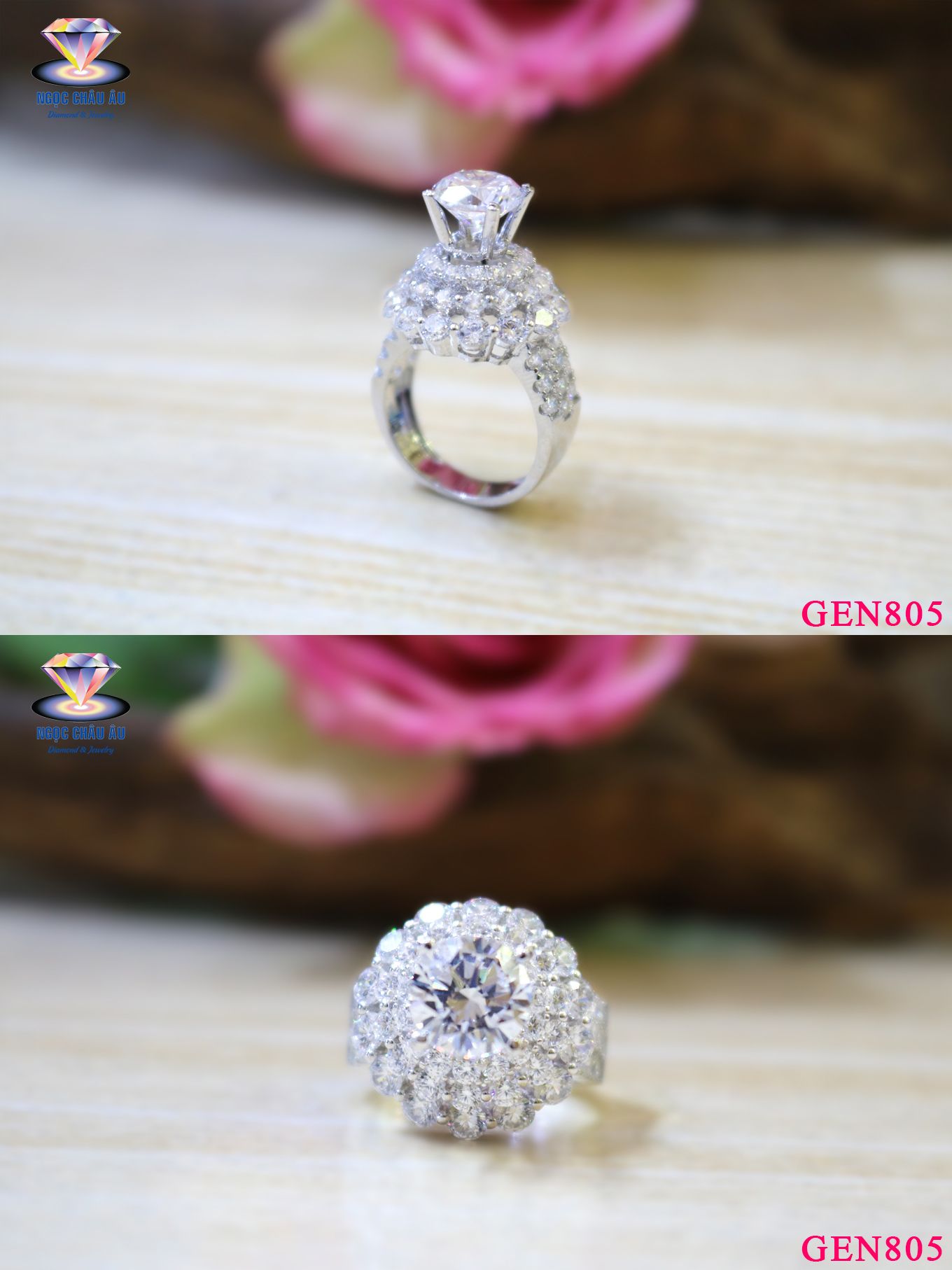 Nhẫn nữ vàng ý GEN805