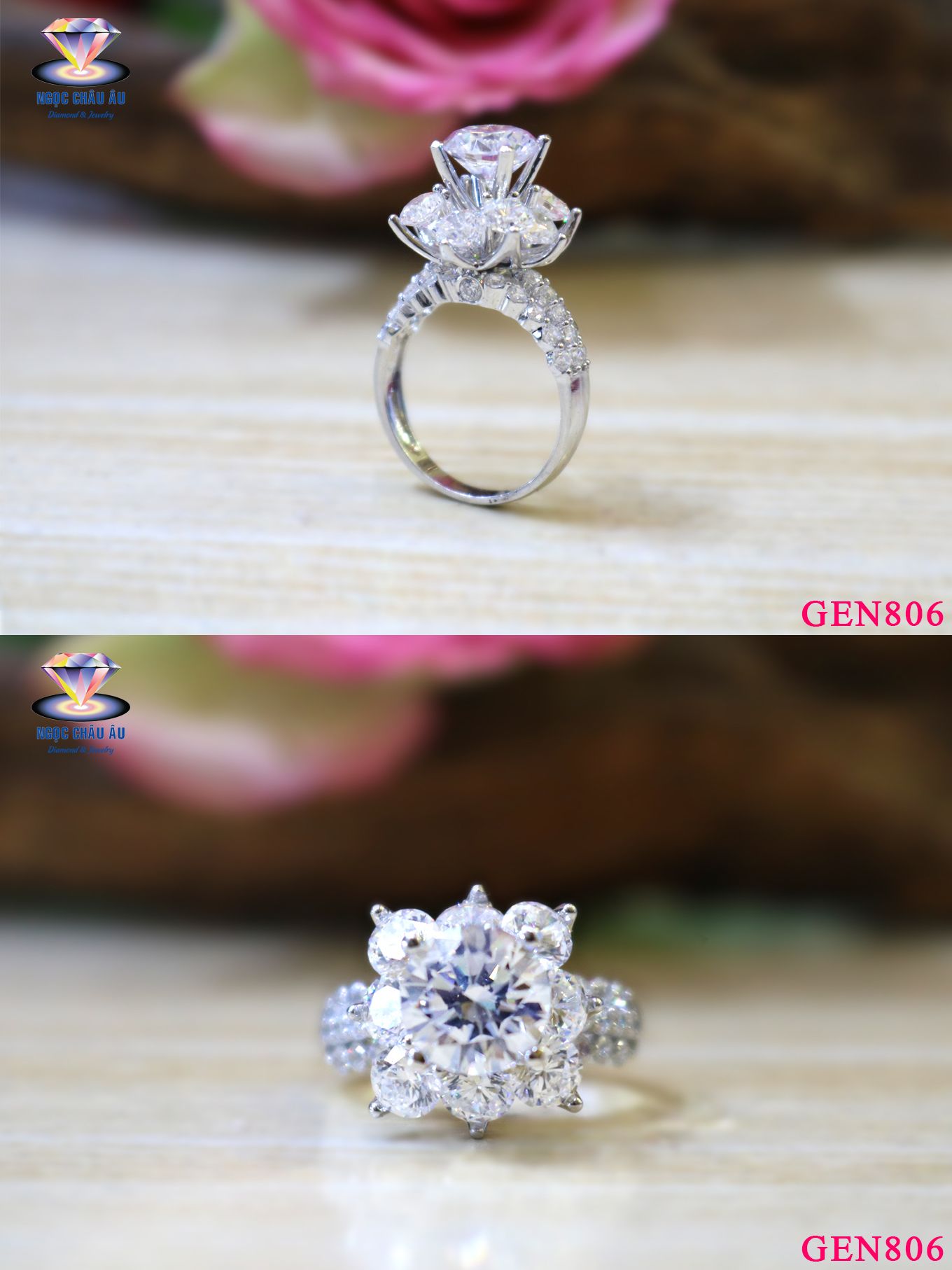 Nhẫn nữ vàng ý GEN806