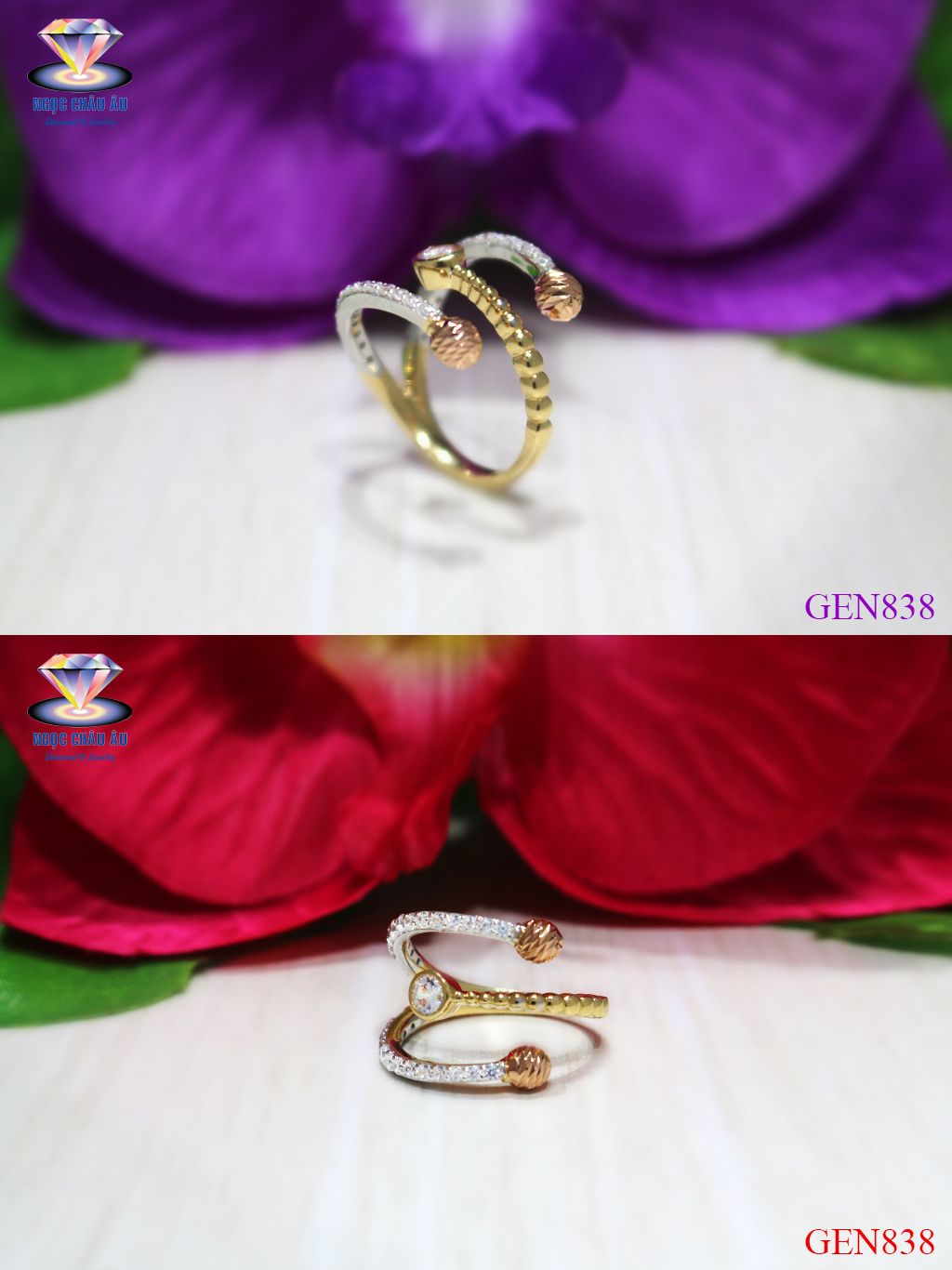 Nhẫn Nữ Vàng Ý GEN838