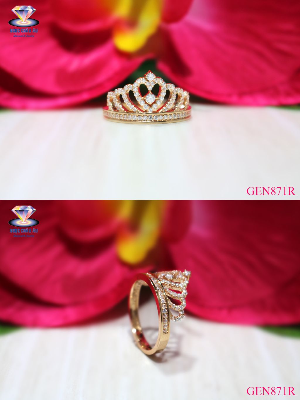 Nhẫn Nữ Vàng Ý GEN871R