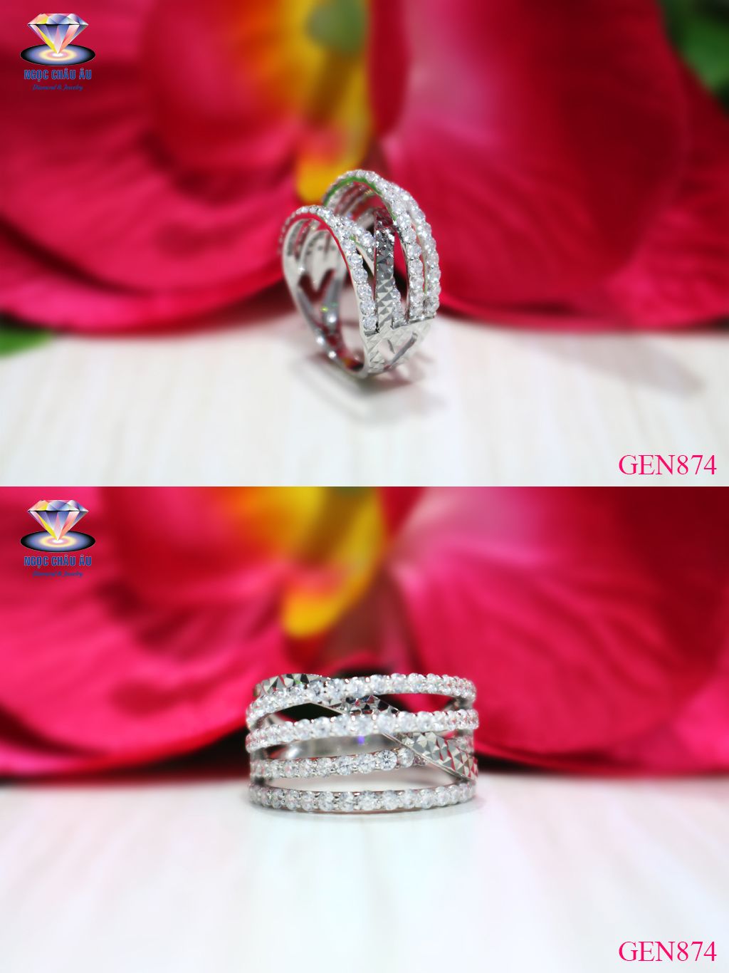 Nhẫn Nữ Vàng Ý GEN874