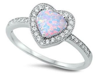 White Opal - Heart